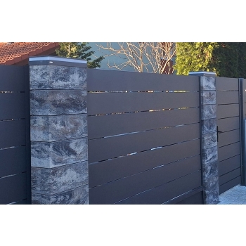 Lampa LED CUBE na bloczek ogrodzenia, bloczek ogrodzeniowy STYROBUD 500x200 mm, 50X20, ANTRACYT